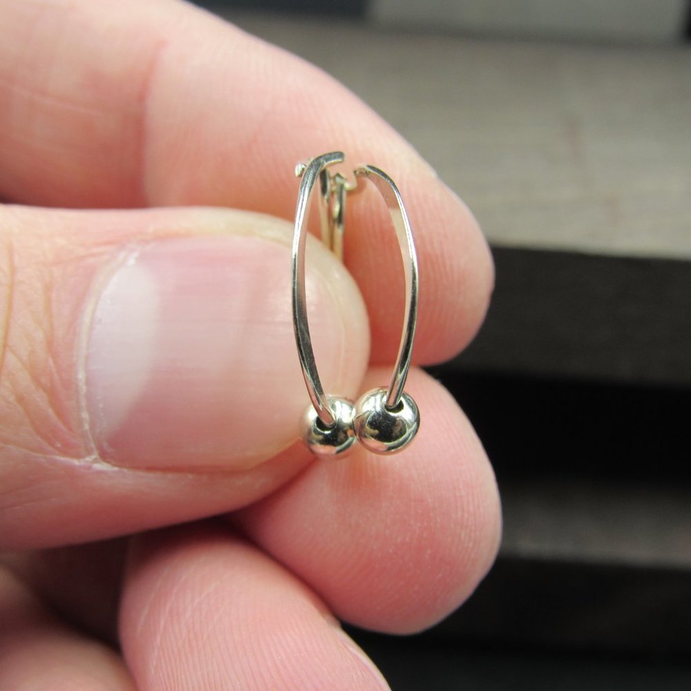 Sterling Silver Small Orb Circle Dangle Earrings - image 3